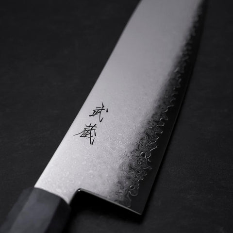 Kiritsuke VG-10 Damas Manche en Bouleau Bleu 210mm-[Musashi]-[Couteaux de cuisine japonais]