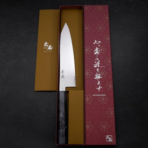 Kiritsuke VG-10 Damas Manche en Bouleau Bleu 210mm-[Musashi]-[Couteaux de cuisine japonais]