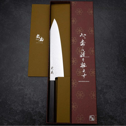 Kiritsuke VG-10 Damas Manche en Ébène 210mm-[Musashi]-[Couteaux de cuisine japonais]