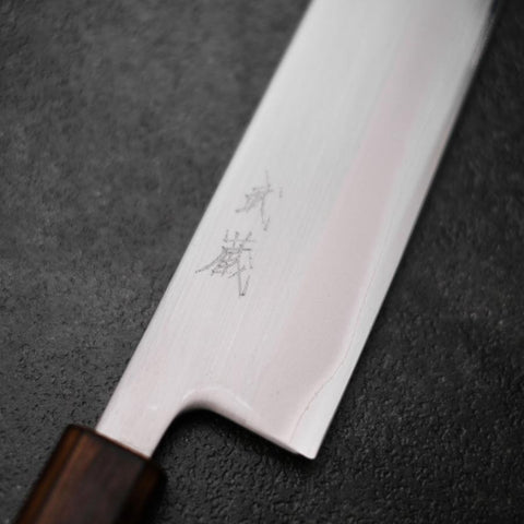Kiritsuke White Steel #1 Poli Manche Sumi Urushi 240mm-[Musashi]-[Couteaux de cuisine japonais]