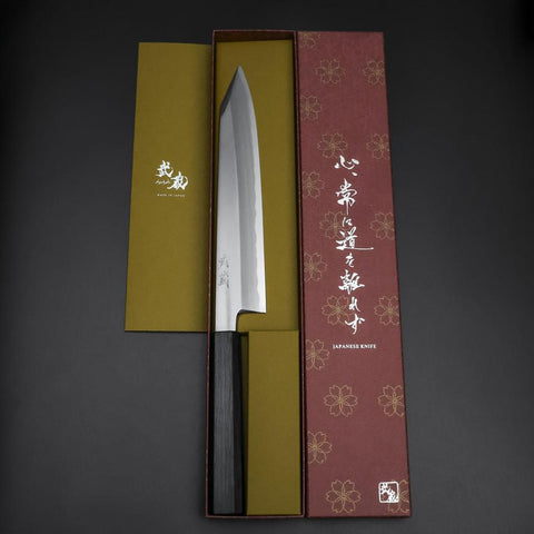 Kiritsuke White Steel #2 Kasumi Manche Urushi Bleu Sombre 230mm-[Musashi]-[Couteaux de cuisine japonais]