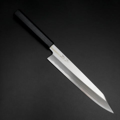 Kiritsuke White Steel #2 Kasumi Manche Urushi Bleu Sombre 230mm-[Musashi]-[Couteaux de cuisine japonais]