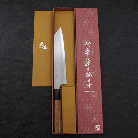 Kiritsuke White Steel #2 Kasumi Manche en Buffle et Bois de Teck 210mm-[Musashi]-[Couteaux de cuisine japonais]