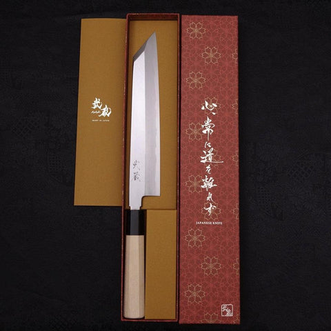 Kiritsuke White Steel #2 Kasumi Manche en Buffle et Magnolia 240mm-[Musashi]-[Couteaux de cuisine japonais]