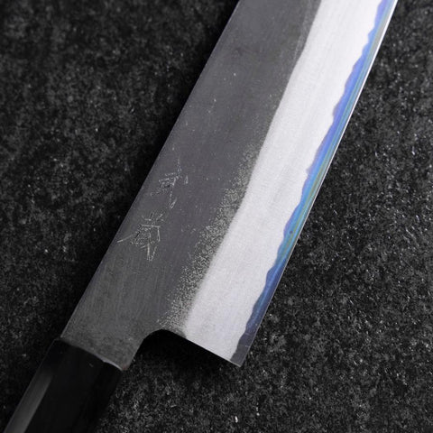 Kiritsuke White Steel #2 Kurouchi Manche en Buffle et Ébène 200mm-[Musashi]-[Couteaux de cuisine japonais]