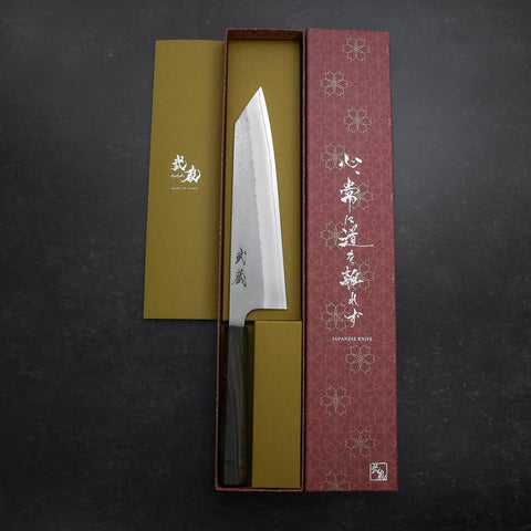 Kiritsuke White Steel #2 Nashiji Manche en Frêne 210mm-[Musashi]-[Couteaux de cuisine japonais]