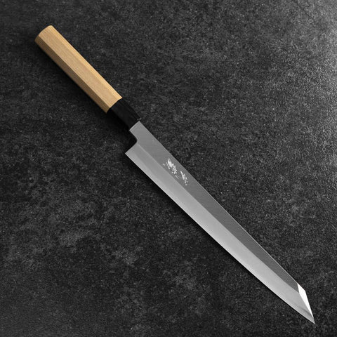 Kiritsuke Yanagiba Blue Steel #2 Kasumi Manche en Buffalo et Magnolia 260mm-[Musashi]-[Couteaux de cuisine japonais]