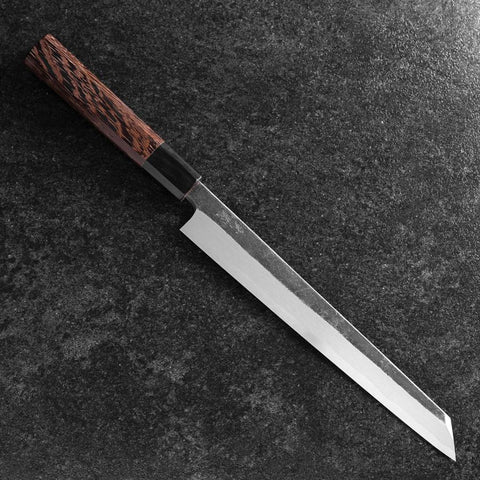 Kiritsuke Yanagiba Blue Steel #2 Kurouchi Buffalo Wenge Handle 240mm (9.4”)-[Musashi]-[Japanese-Kitchen-Knives]