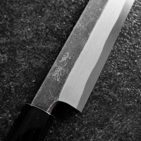 Kiritsuke Yanagiba Blue Steel #2 Kurouchi Manche en Buffle et Bois de Wengé 240mm-[Musashi]-[Couteaux de cuisine japonais]