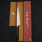Kiritsuke Yanagiba Silver Steel #3 Kasumi Manche en Buffle et Ébène 240mm-[Musashi]-[Couteaux de cuisine japonais]