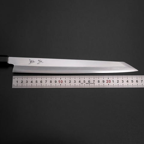 Kiritsuke Yanagiba Silver Steel #3 Kasumi Manche en Buffle et Ébène 270mm-[Musashi]-[Couteaux de cuisine japonais]