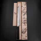 Kiritsuke Yanagiba Silver Steel #3 Kasumi Manche en Buffle et Ébène 270mm-[Musashi]-[Couteaux de cuisine japonais]