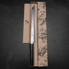Kiritsuke Yanagiba Silver Steel #3 Kasumi Manche en Buffle et Ébène 300mm-[Musashi]-[Couteaux de cuisine japonais]