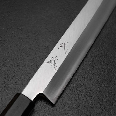 Kiritsuke Yanagiba Silver Steel #3 Kasumi Manche en Buffle et Magnolia 270mm-[Musashi]-[Couteaux de cuisine japonais]