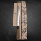 Kiritsuke Yanagiba Silver Steel #3 Kasumi Manche en Buffle et Magnolia 270mm-[Musashi]-[Couteaux de cuisine japonais]