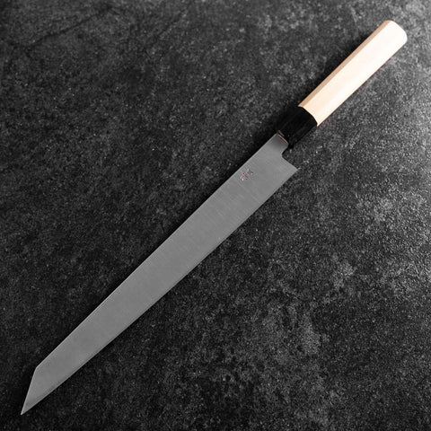 Kiritsuke Yanagiba Silver Steel #3 Kasumi Manche en Buffle et Magnolia 300mm-[Musashi]-[Couteaux de cuisine japonais]