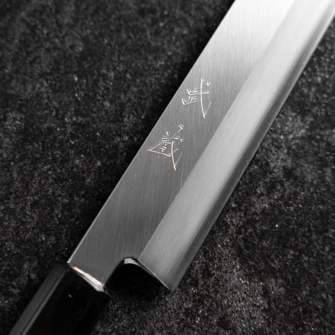 Kiritsuke Yanagiba Silver Steel #3 Kasumi Manche en Buffle et Magnolia 300mm-[Musashi]-[Couteaux de cuisine japonais]