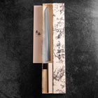 Kiritsuke Yanagiba Silver Steel #3 Kasumi Manche en Buffle et Magnolia 300mm-[Musashi]-[Couteaux de cuisine japonais]