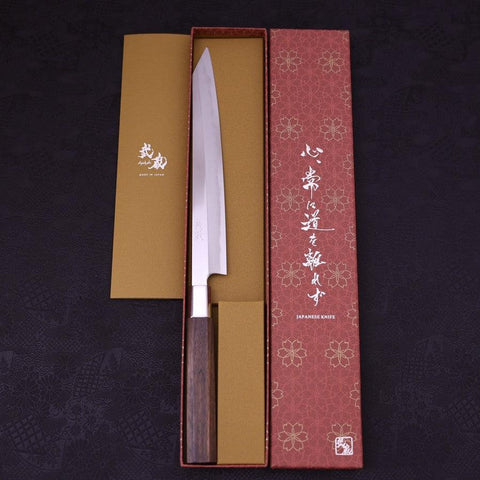 Kiritsuke Yanagiba Silver Steel #3 Manche en Noyer 240mm-[Musashi]-[Couteaux de cuisine japonais]