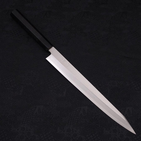 Kiritsuke Yanagiba Silver Steel #3 Poli Manche en Buffle et Ébène 270mm-[Musashi]-[Couteaux de cuisine japonais]