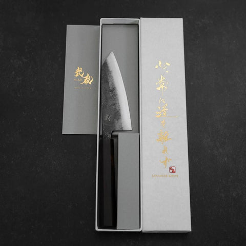 Kobunka Blue Steel #2 Kurouchi Ebony Handle 120mm (4.7”)-[Musashi]-[Couteaux de cuisine japonais]