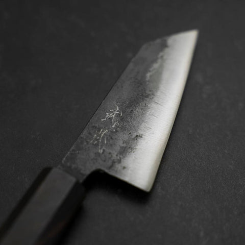 Kobunka Blue Steel #2 Kurouchi Ebony Handle 80mm (3.1”)-[Musashi]-[Couteaux de cuisine japonais]
