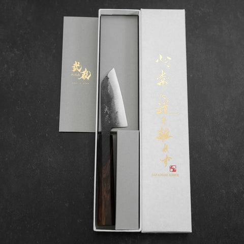 Kobunka Blue Steel #2 Kurouchi Ebony Handle 80mm (3.1”)-[Musashi]-[Couteaux de cuisine japonais]