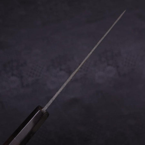 Koyanagi Blue Steel #2 Kurouchi Chokin Sakura Buffalo Ebony Handle 135mm (5.3”)-[Musashi]-[Japanese-Kitchen-Knives]