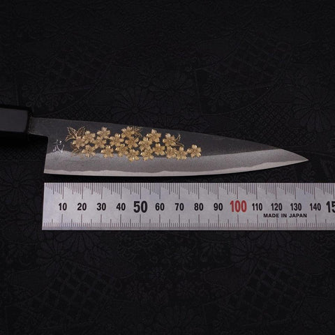 Koyanagi Blue Steel #2 Kurouchi Chokin Sakura Manche en Buffle et Ébène 135mm-[Musashi]-[Couteaux de cuisine japonais]