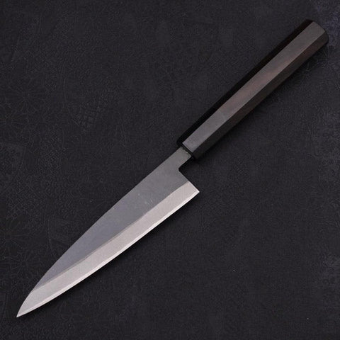 Koyanagi Blue Steel #2 Kurouchi Chokin Soleil-Nuage Chanceux Manche en Buffle et Ébène 135mm-[Musashi]-[Couteaux de cuisine japonais]