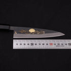 Koyanagi Blue Steel #2 Kurouchi Chokin Soleil-Nuage Chanceux Manche en Buffle et Ébène 135mm-[Musashi]-[Couteaux de cuisine japonais]