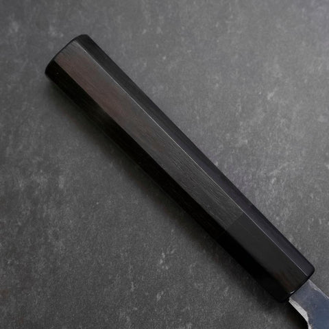 Koyanagi Blue Steel #2 Kurouchi Damas Manche en Buffle et Ébène 135mm-[Musashi]-[Couteaux de cuisine japonais]