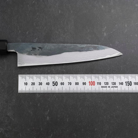 Koyanagi Blue Steel #2 Kurouchi Damas Manche en Buffle et Ébène 135mm-[Musashi]-[Couteaux de cuisine japonais]