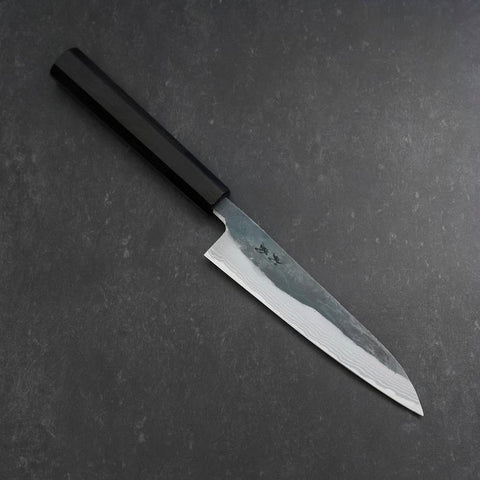 Koyanagi Blue Steel #2 Kurouchi Damas Manche en Buffle et Ébène 135mm-[Musashi]-[Couteaux de cuisine japonais]