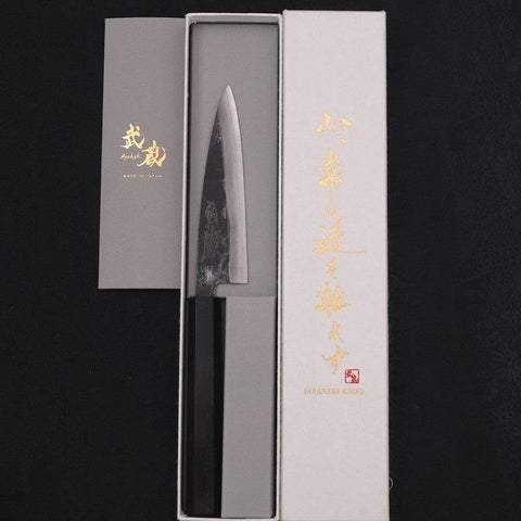 Koyanagi Blue Super Kurouchi Manche en Buffle et Ébène 120mm-[Musashi]-[Couteaux de cuisine japonais]