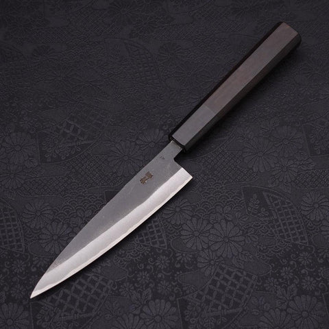 Koyanagi Blue Steel #2 Kurouchi Chokin Sakura Manche en Buffle et Ébène 135mm-[Musashi]-[Couteaux de cuisine japonais]