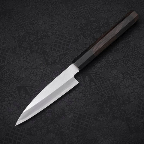 Koyanagi White Steel #2 Kasumi Chokin Nami Manche en Buffle et Ébène 110mm-[Musashi]-[Couteaux de cuisine japonais]