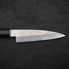 Koyanagi White Steel #2 Kasumi Chokin Nami Manche en Buffle et Ébène 110mm-[Musashi]-[Couteaux de cuisine japonais]
