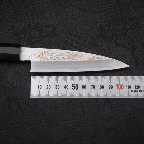 Koyanagi White Steel #2 Kasumi Chokin Nami Manche en Buffle et Ébène 110mm-[Musashi]-[Couteaux de cuisine japonais]