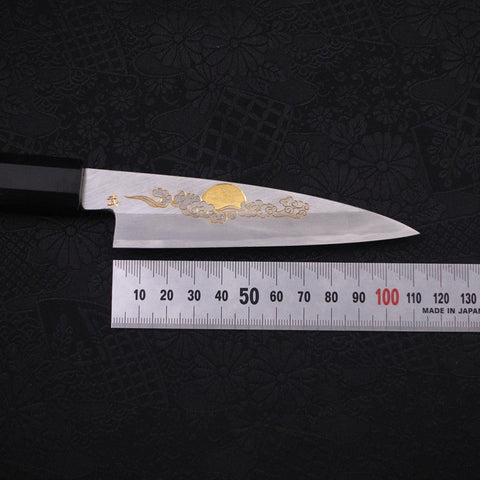 Koyanagi White Steel #2 Kasumi Chokin Nuage Chanceux Manche en Buffle et Ébène 110mm-[Musashi]-[Couteaux de cuisine japonais]