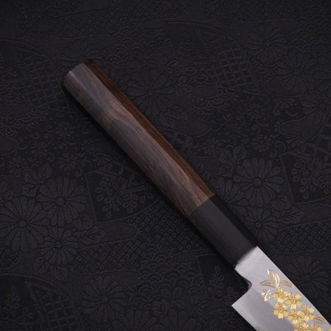 Koyanagi White Steel #2 Kasumi Chokin Sakura Manche en Buffle et Ébène 110mm-[Musashi]-[Couteaux de cuisine japonais]