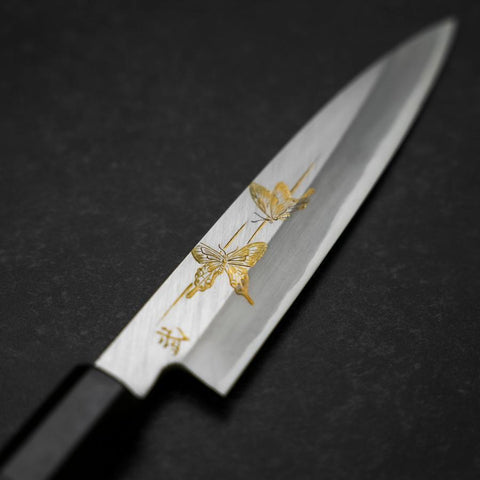 Koyanagi White steel #2 Kasumi Chokin Papillon Manche en Buffle et Ébène 135mm-[Musashi]-[Couteaux de cuisine japonais]