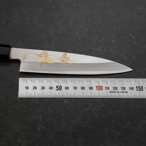 Koyanagi White steel #2 Kasumi Chokin Papillon Manche en Buffle et Ébène 135mm-[Musashi]-[Couteaux de cuisine japonais]