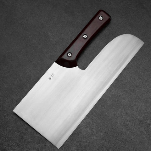 Menkiri (Couteau à Nouilles) Blue Steel #2 Poli Manche Urushi Rouge 300mm-[Musashi]-[Couteaux de cuisine japonais]