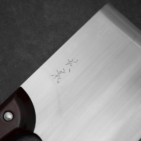 Menkiri (Couteau à Nouilles) Blue Steel #2 Poli Manche Urushi Rouge 300mm-[Musashi]-[Couteaux de cuisine japonais]