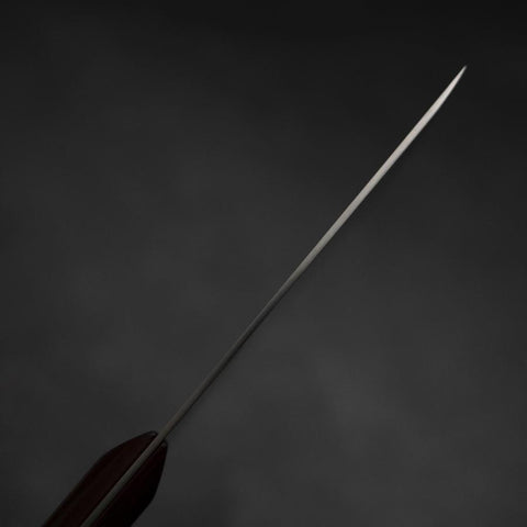 Menkiri (Couteau à Nouilles) Blue Steel #2 Poli Manche Urushi Rouge 300mm-[Musashi]-[Couteaux de cuisine japonais]