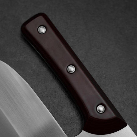 Menkiri (Couteau à Nouilles) Blue Steel #2 Poli Manche Urushi Rouge 300mm-[Musashi]-[Couteaux de cuisine japonais]