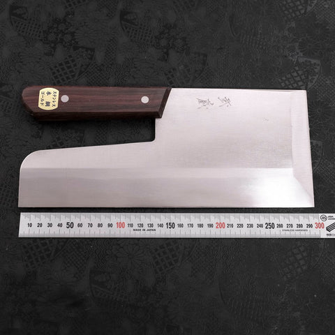 Menkiri (Couteau à nouilles) Molybdenum Poli Manche en Noyer 300mm-[Musashi]-[Couteaux de cuisine japonais]