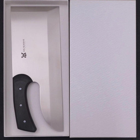 Menkiri (Couteau à nouilles) Poli Molybdenum Manche Occidental Noir 330mm-[Musashi]-[Couteaux de cuisine japonais]