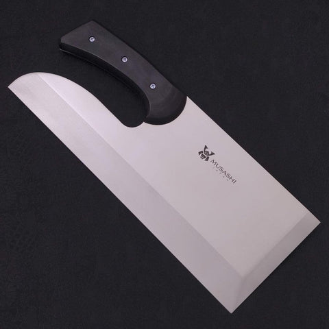 Menkiri (Couteau à nouilles) Poli Molybdenum Manche Occidental Noir 330mm-[Musashi]-[Couteaux de cuisine japonais]